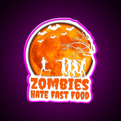 Zombies Hate Fast Food Led Neon Sign For Burger Place Open Food Sign Rgb Color - Shineneon