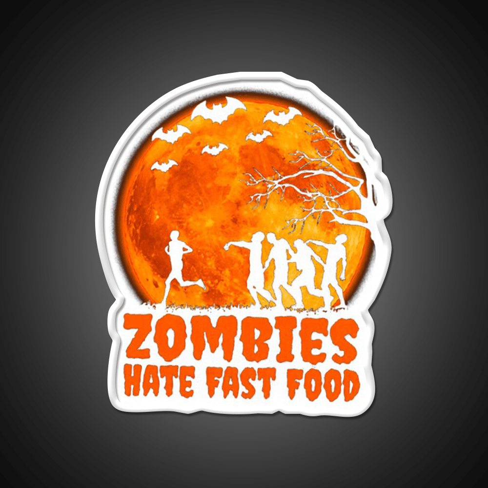 Zombies Hate Fast Food Led Neon Sign For Burger Place Open Food Sign Rgb Color - Shineneon