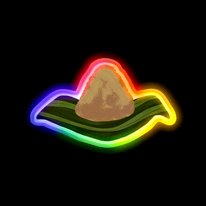 Zongzi Sticky Rice Led Neon Sign Chinese Food Rgb Color