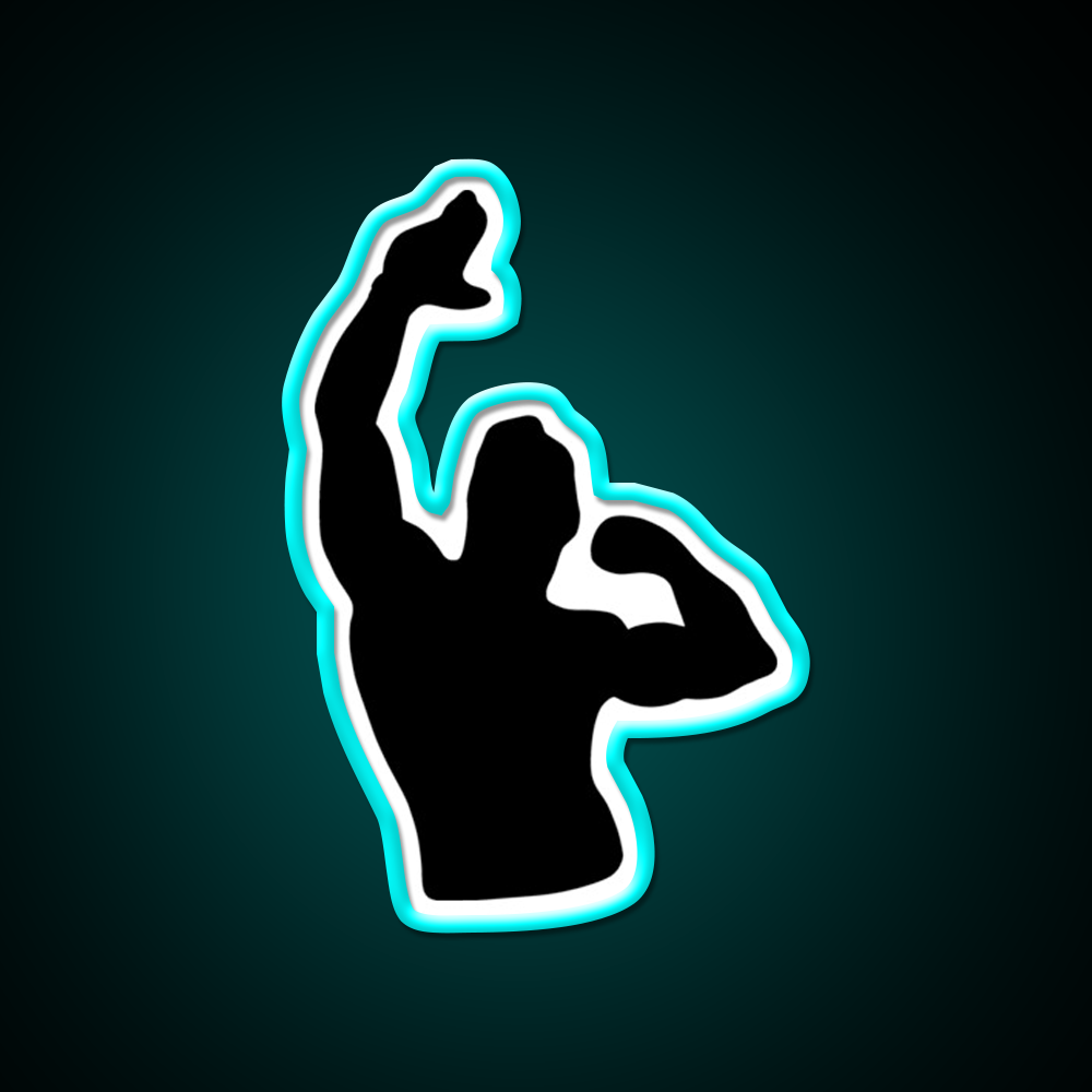 Zyzz Pose Black Silhouette Gym Fitness Led Neon Sign Rgb Color