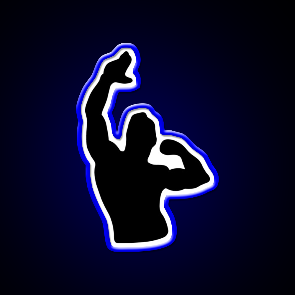 Zyzz Pose Black Silhouette Gym Fitness Led Neon Sign Rgb Color