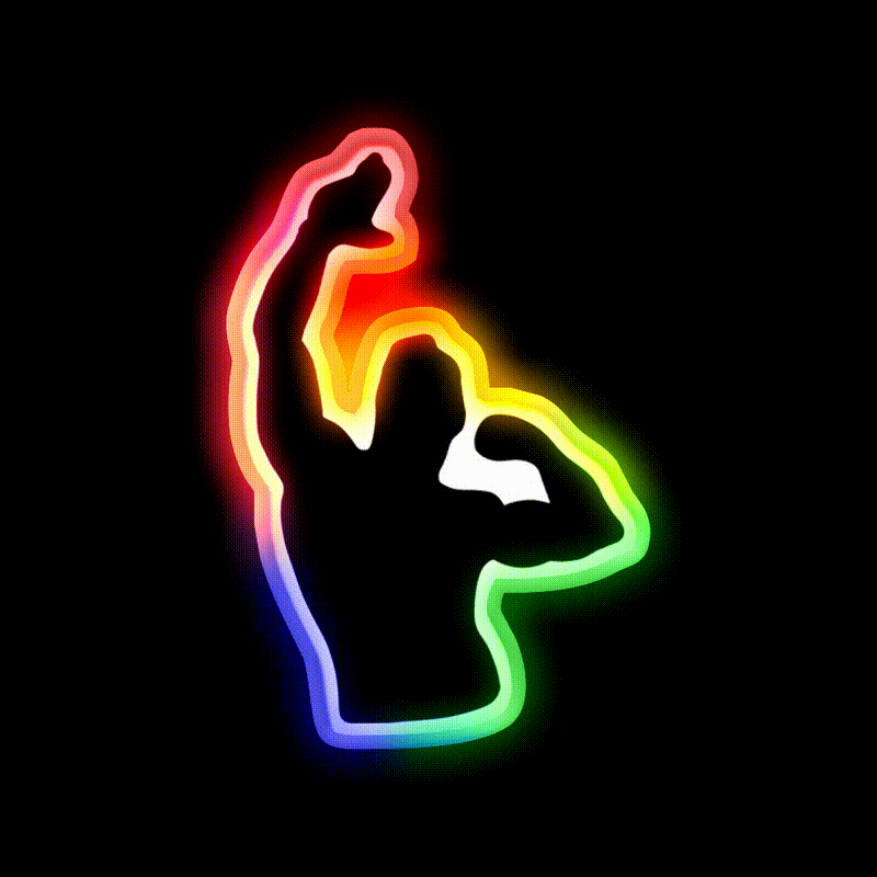Zyzz Pose Black Silhouette Gym Fitness Led Neon Sign Rgb Color