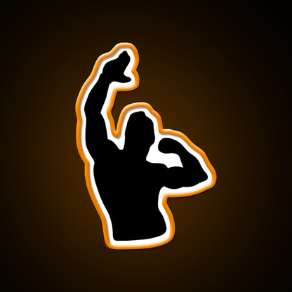 Zyzz Pose Black Silhouette Gym Fitness Led Neon Sign Rgb Color