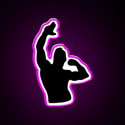 Zyzz Pose Black Silhouette Gym Fitness Led Neon Sign Rgb Color