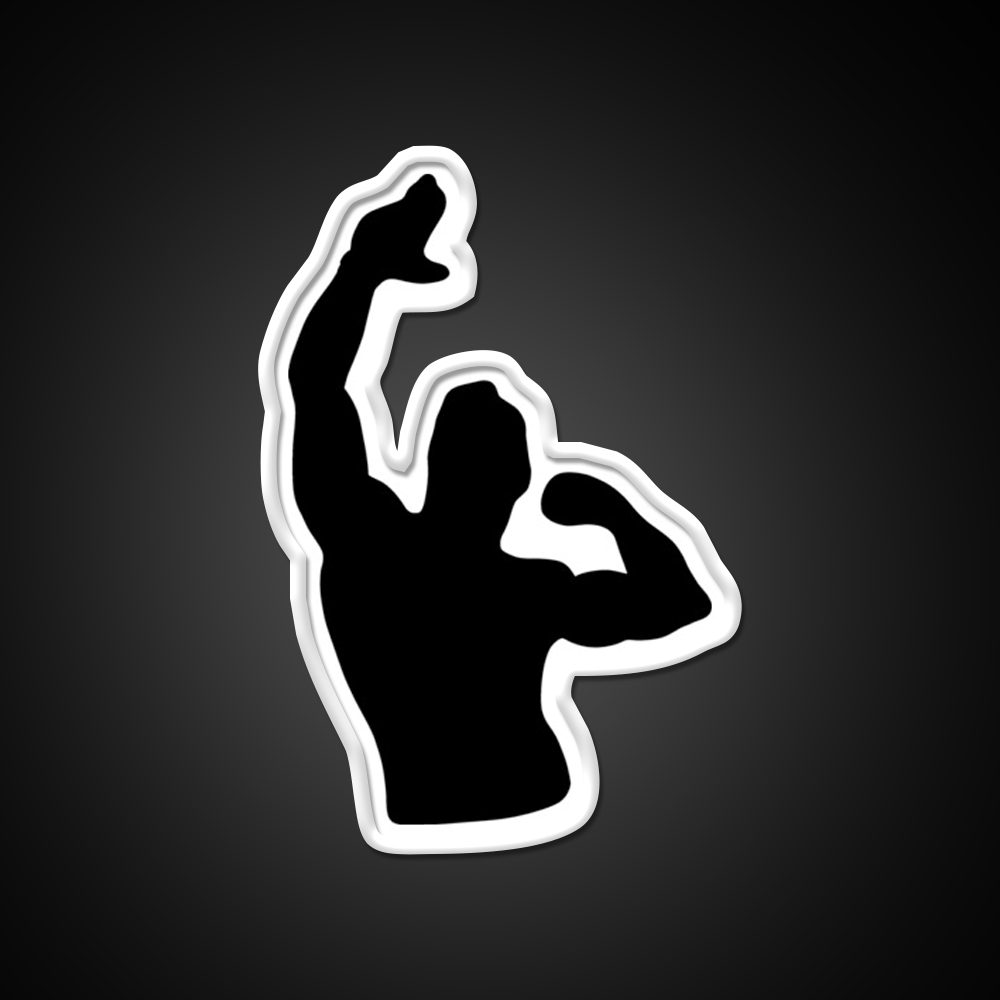 Zyzz Pose Black Silhouette Gym Fitness Led Neon Sign Rgb Color