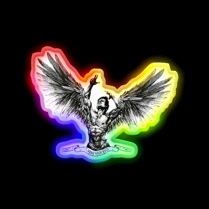 Zyzz Winged Sign Gym Fitness Led Neon Sign Rgb Color