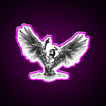 Zyzz Winged Sign Gym Fitness Led Neon Sign Rgb Color