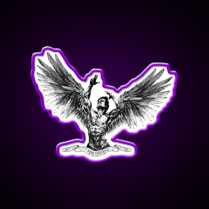 Zyzz Winged Sign Gym Fitness Led Neon Sign Rgb Color