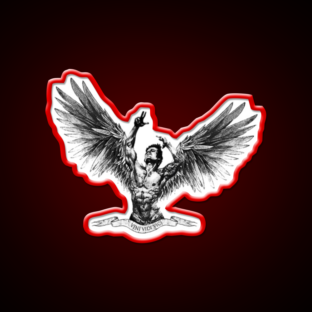 Zyzz Winged Sign Gym Fitness Led Neon Sign Rgb Color