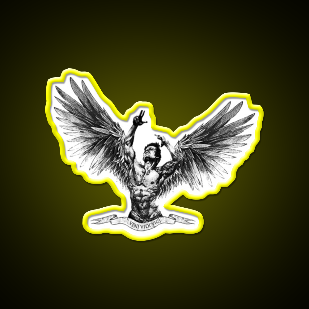 Zyzz Winged Sign Gym Fitness Led Neon Sign Rgb Color