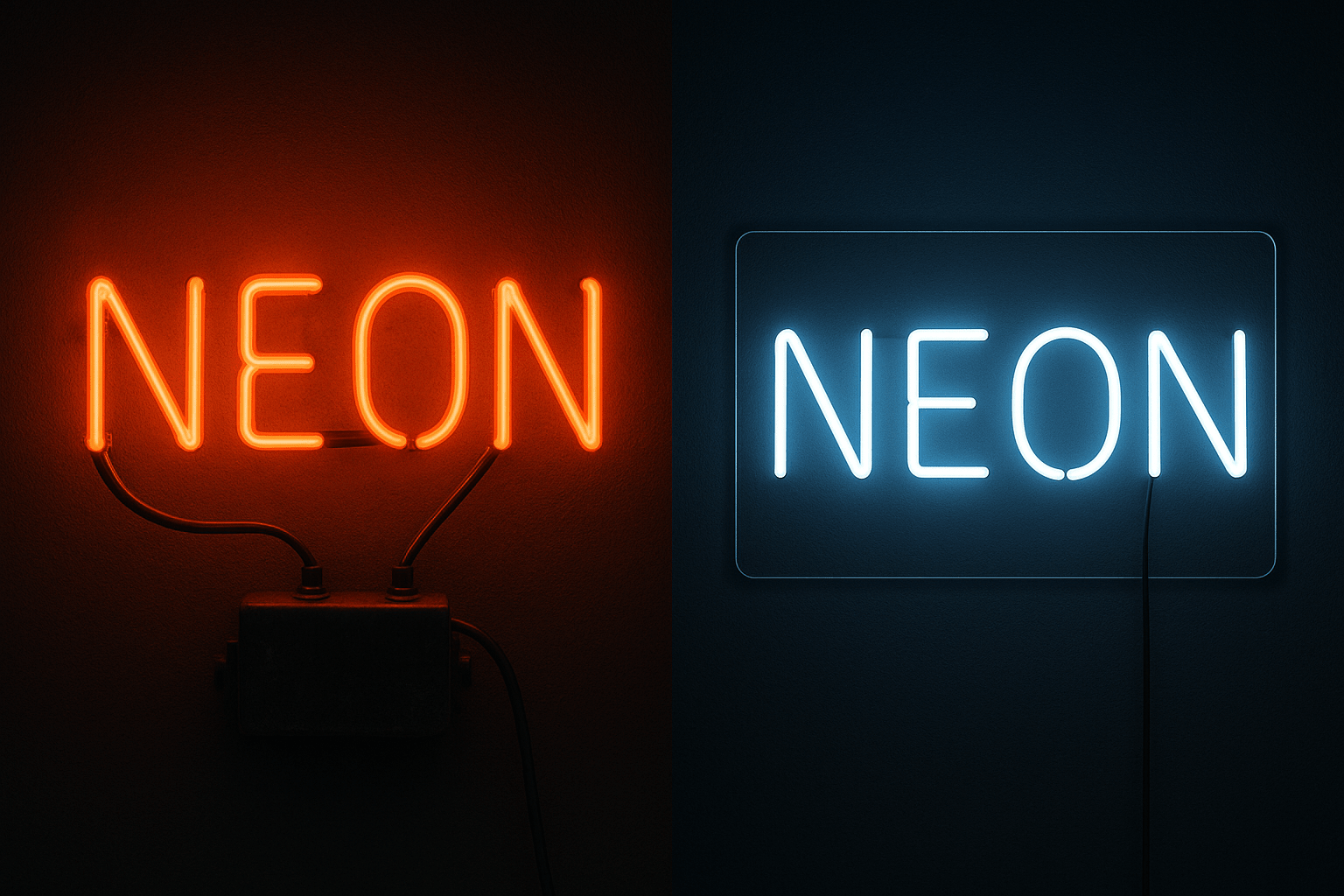 Glass neon vs LED neon sign comparison