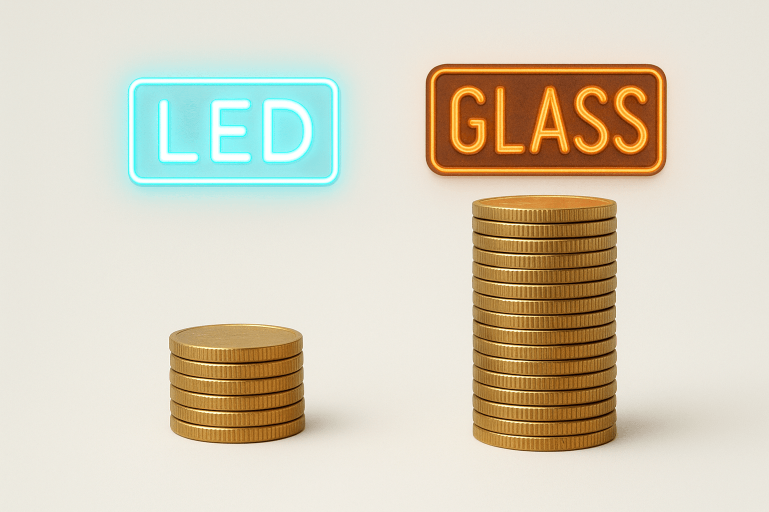 LED vs glass neon 5 year cost comparison