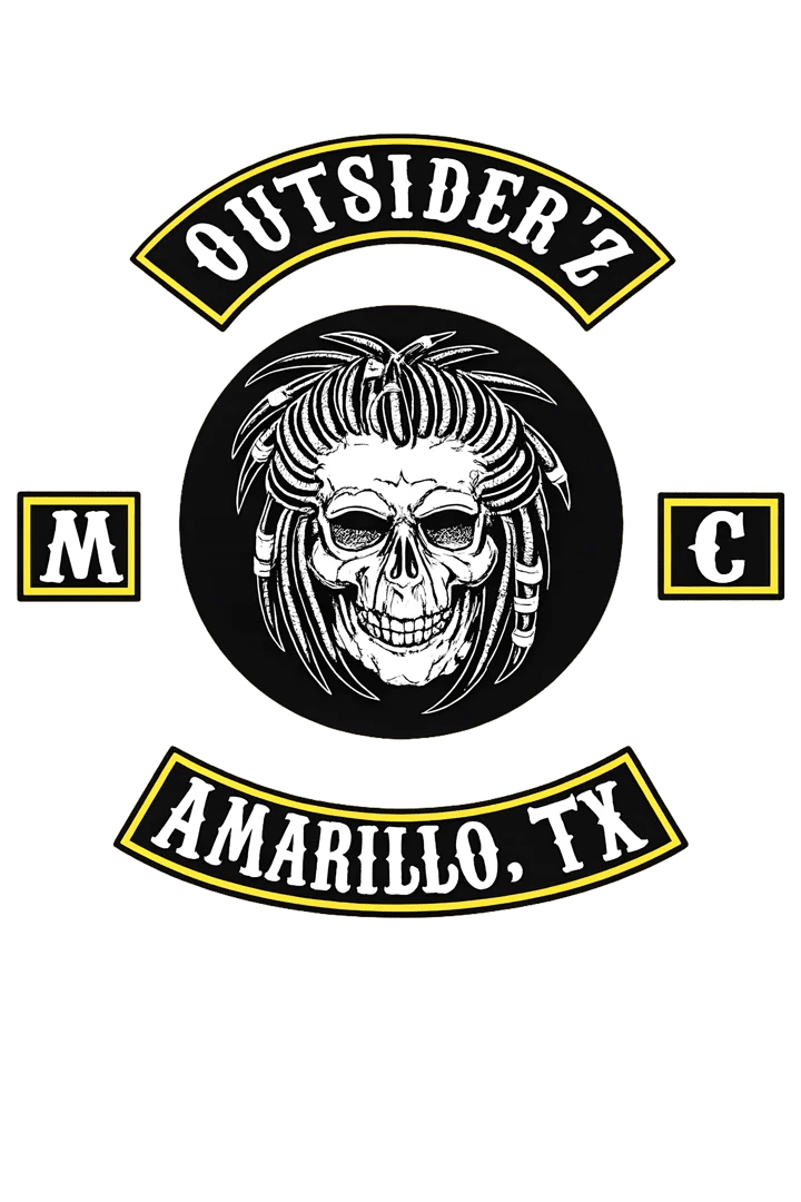 Original Outsiderz motorcycle club artwork supplied for a custom neon sign